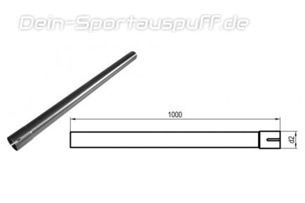 Fox Edelstahl Auspuff Rohr Ø 55mm geweitet (Steckverbindung) Länge 1000mm