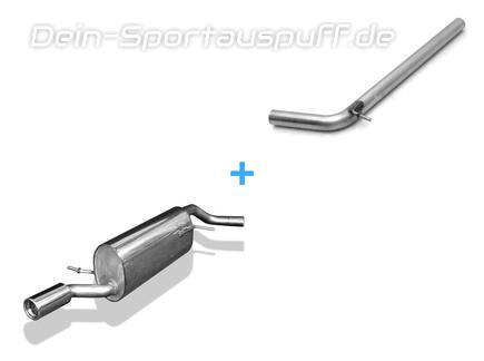 Fox Edelstahl Racing-Komplettanlage ab Kat VW Polo 5 Typ 6R 6C 1x90mm rund eingerollt gerade mit Absorber