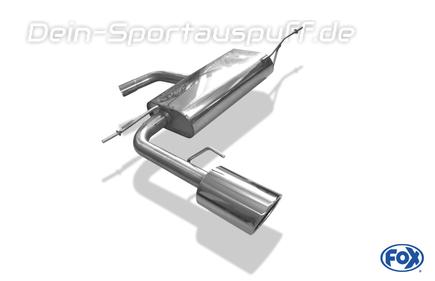 Fox Edelstahl Sportauspuff VW Eos Facelift ab 2011 129x106mm oval eingerollt abgeschrägt