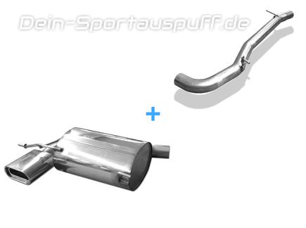 Fox Edelstahl Racing-Komplettanlage ab Kat VW Golf 5 4motion 160x80mm flachoval eingerollt abgeschrägt mit Absorber