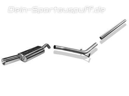 Fox Edelstahl Racing-Komplettanlage ab Kat. SuperSound VW Corrado G60 1x90mm rund eingerollt gerade mit Absorber