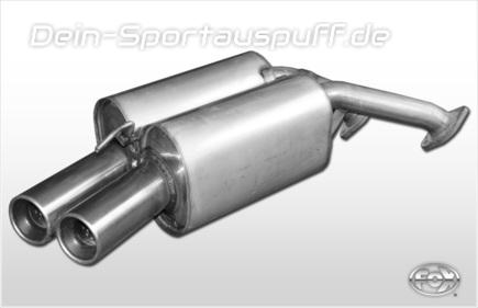 Fox Edelstahl Sportauspuff Toyota Supra 2JZ-GTE Typ JZA80 Bj.93-02 2x90mm rund eingerollt gerade mit Absorber