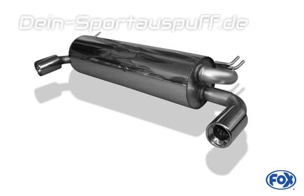 Fox Edelstahl Duplex Sportauspuff Toyota RAV 4 II 3-Tür Bj.00-06 1x90mm rund eingerollt gerade mit Absorber