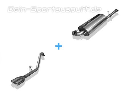 Fox Edelstahl Sportauspuff-Komplettanlage ab Kat Toyota Hilux - Double Cap 2x80mm rund eingerollt abgeschrägt mit Absorber