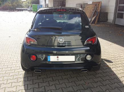 Fox Edelstahl Duplex Racing-Komplettanlage ab Kat Opel Adam je 145x65mm trapez eingerollt abgeschrägt