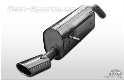 Fox Edelstahl Sportauspuff Peugeot 207 SW Kombi 115x85mm oval eingerollt abgeschrägt