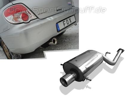 Fox Edelstahl Sportauspuff Subaru Impreza GD GG 1.5l 1x100mm rund eingerollt gerade mit Absorber