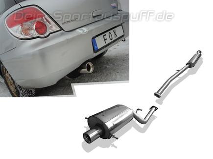 Fox Edelstahl Sportauspuff-Komplettanlage ab Kat Subaru Impreza GD GG 1.5l 1x100mm rund eingerollt gerade mit Absorber