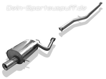 Fox Edelstahl Racing-Komplettanlage ab Kat Subaru Impreza GD u. GG 1x90mm rund eingerollt gerade mit Absorber