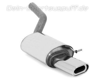 Fox Edelstahl Sportauspuff Skoda Octavia RS 1Z 135x80mm flachoval eingerollt abgeschrägt mit Absorber
