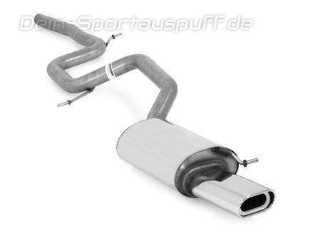 Fox Edelstahl Racing-Komplettanlage ab Kat Skoda Octavia RS 1Z 135x80mm flachoval eingerollt abgeschrägt mit Absorber