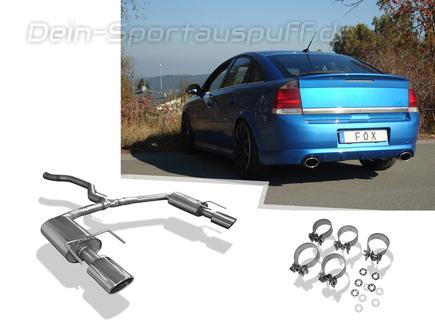 Fox Edelstahl Duplex Sportauspuff Opel Vectra C OPC je 140x90mm oval eingerollt abgeschrägt