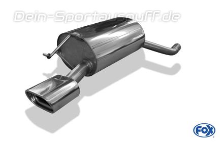 Fox Edelstahl Sportauspuff VW Bora 1J 4motion inkl. Variant 135x80mm flachoval eingerollt abgeschrägt mit Absorber