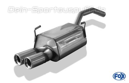 Fox Edelstahl Sportauspuff Peugeot 807 2x80mm rund eingerollt gerade mit Absorber