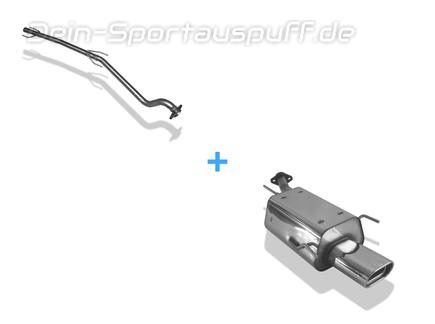 Fox Edelstahl Racing-Komplettanlage ab Kat Opel Astra G CC Fließheck 135x80mm flachoval eingerollt abgeschrägt mit Absorber