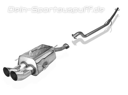 Fox Edelstahl Racing-Komplettanlage ab Kat Opel Astra G CC Fließheck 2x76mm DTM rund scharf gerade