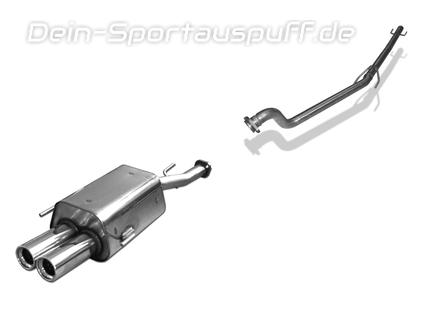 Fox Edelstahl Racing-Komplettanlage ab Kat Opel Astra G CC Fließheck 2x80mm rund eingerollt gerade mit Absorber