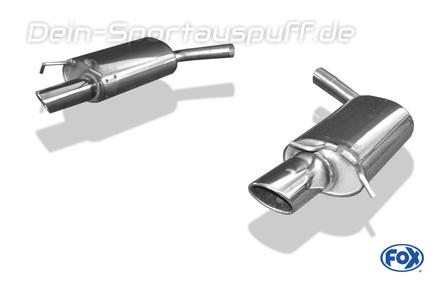 FOX Edelstahl Duplex Sportauspuff Mercedes C-Klasse Coupe W204 C350 mit AMG-Paket je 115x85mm oval eingerollt abgeschrägt