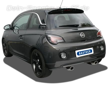 Bastuck Edelstahl Duplex Racing-Komplettanlage ab Kat Opel Adam 1.2l 1.4l je 105x75mm oval eingerollt abgeschrägt