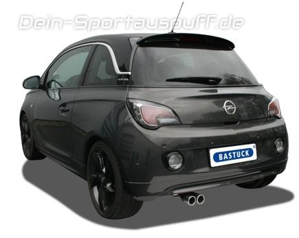 Bastuck Edelstahl Sportauspuff-Komplettanlage ab Kat Opel Adam 1.2l 1.4l 2x70mm rund eingerollt