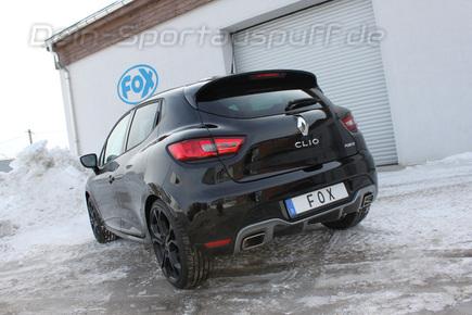 FOX Edelstahl Duplex Racing-Komplettanlage ab Kat Renault Clio 4 RS rechts-links je 1x rund für Serien-Endrohrausgang