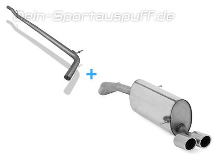 Fox Edelstahl Racing-Komplettanlage ab Kat Audi A1 1.4l 2x80mm rund eingerollt abgeschrägt