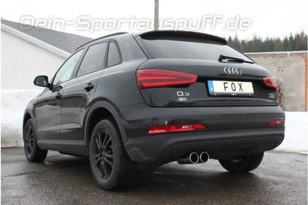 Fox Edelstahl Sportauspuff Audi Q3 2.0l TFSI 2x90mm rund eingerollt gerade