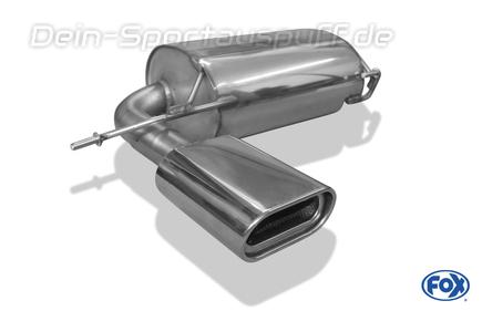 Fox Edelstahl Sportauspuff Audi Q3 2.0l TFSI 160x80mm flachoval eingerollt abgeschrägt mit Absorber