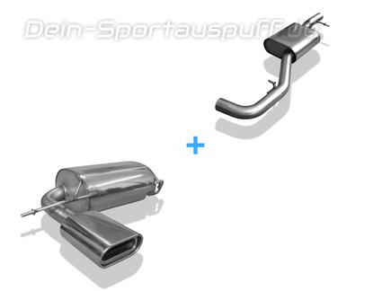 Fox Edelstahl Sportauspuff-Komplettanlage ab Kat Audi Q3 2.0l TFSI 160x80mm flachoval eingerollt abgeschrägt mit Absorber