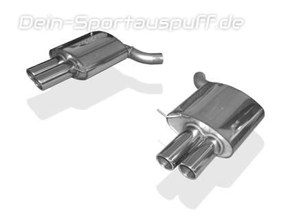 Fox Edelstahl Duplex Sportauspuff BMW 6er F12 F13 640i Cabrio Coupe u. F06 Gran Coupe 2x90mm rund eingerollt abgeschrägt