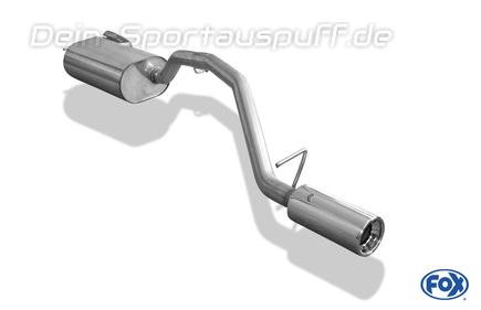 Fox Edelstahl Sportauspuff Ford Focus C-Max 1 1x90mm rund eingerollt gerade mit Absorber