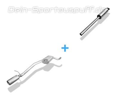 Fox Edelstahl Sportauspuff-Komplettanlage ab Kat Ford Focus C-Max 1 1x90mm rund eingerollt gerade mit Absorber