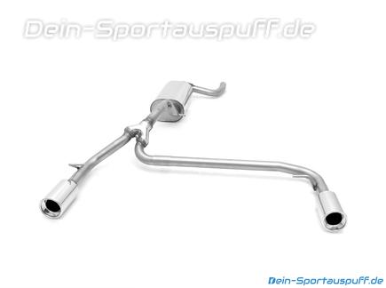 Fox Edelstahl Duplex Sportauspuff Ford Focus 3 Fließheck 1.6 TDCi je 1x90mm rund eingerollt gerade mit Absorber