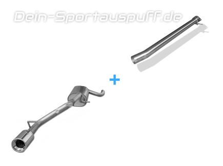 Fox Edelstahl Sportauspuff-Komplettanlage ab Kat Ford Focus 3 Fließheck 1.6 TDCi 1x90mm rund eingerollt gerade mit Absorber