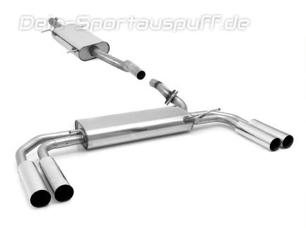 Fox Edelstahl Duplex Sportauspuff-Komplettanlage ab Kat Mercedes Vito u. Viano W639 V639 2x80mm rund scharf gerade