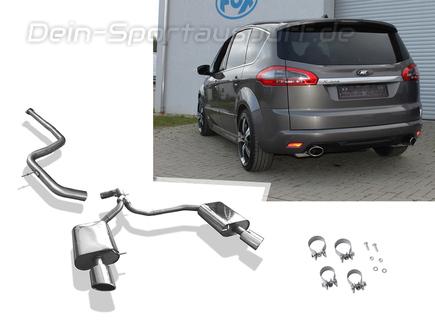 Fox Edelstahl Duplex Racing-Komplettanlage ab Kat Ford S-MAX 115x85mm oval eingerollt seitlich abgeschrägt