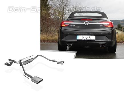 Fox Edelstahl Duplex Sportauspuff Opel Cascada je 145x65mm trapezförmig eingerollt abgeschrägt
