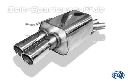 Fox Edelstahl Sportauspuff BMW Z4 E89 Roadster 2x80mm rund eingerollt abgeschrägt