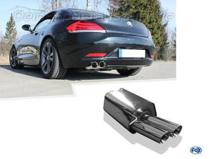 Fox Edelstahl Sportauspuff BMW Z4 E89 Roadster 2x80mm rund doppelwandig abgeschrägt