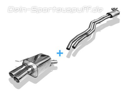 Fox Edelstahl Sportauspuff-Komplettanlage ab Kat BMW Z4 E89 Roadster 2x80mm rund eingerollt abgeschrägt