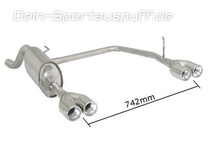 Ragazzon Edelstahl Duplex Sportauspuff Fiat Grande Punto 199 Abarth 1.4 TJET 114kW je 2x80mm rund eingerollt