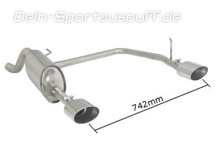 Ragazzon Edelstahl Duplex Sportauspuff Fiat Grande Punto 199 Abarth 1.4 TJET 132kW je 135x90mm oval doppelwandig abgeschrägt