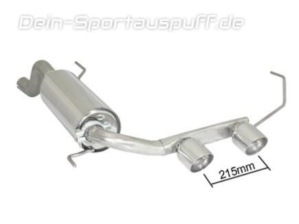 Ragazzon Edelstahl Mittig Sportauspuff Alfa Romeo MiTo 1.4 58kW mit Cadamuro-Heck 2x90mm rund doppelwandig abgeschrägt