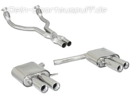 Ragazzon Edelstahl Duplex Endschalldämpfer inkl. Verbindungsrohr vorn Audi S5 Quattro 8T Coupe 4.2l V8 je 2x80mm rund eingerollt versetzt