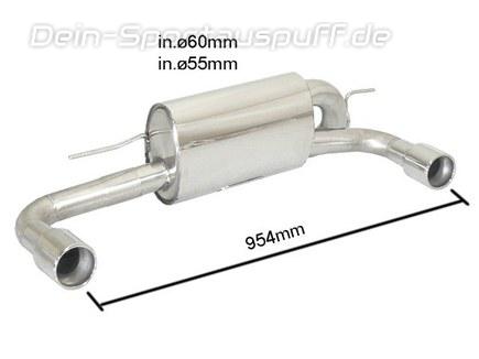 Ragazzon Edelstahl Duplex Sportauspuff BMW 1er F20 F21 120d je 90mm rund eingerollt