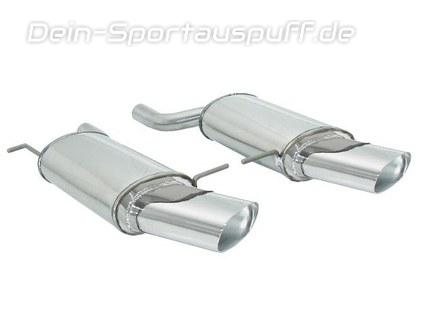 Ragazzon Edelstahl Duplex Sport-Endschalldämpfer BMW X5 E53 3.0l 135kW je 128x80mm flachoval scharfkantig abgeschrägt