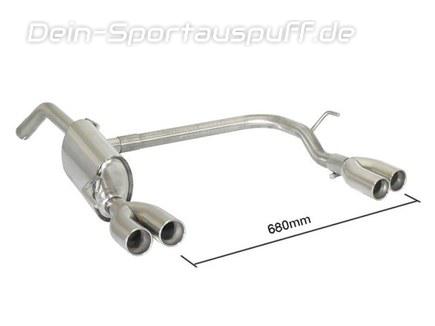 Ragazzon Edelstahl Duplex Sport-Endschalldämpfer Opel Adam 1.4l je 2x70mm rund eingerollt versetzt