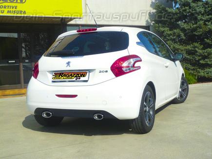 Ragazzon Edelstahl Duplex Sport-Endschalldämpfer Peugeot 208 1.4l VTI je 115x70mm oval eingerollt