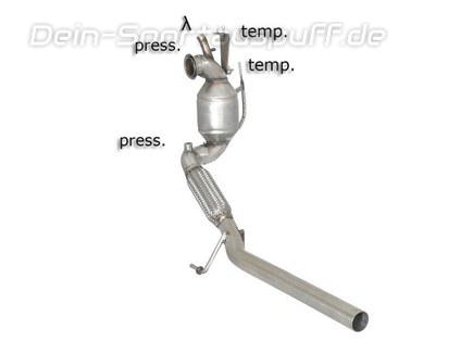 Ragazzon Edelstahl Sport-Kat inkl. Partikelfilter-Ersatzrohr Seat Ibiza 6J ab08 1.6l TDI