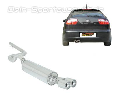 Ragazzon Edelstahl Racing-Komplettanlage ab Kat Seat Leon 1M 1.8T 2x80mm rund eingerollt